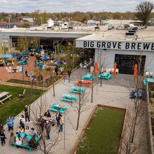 outdoor brewery patio