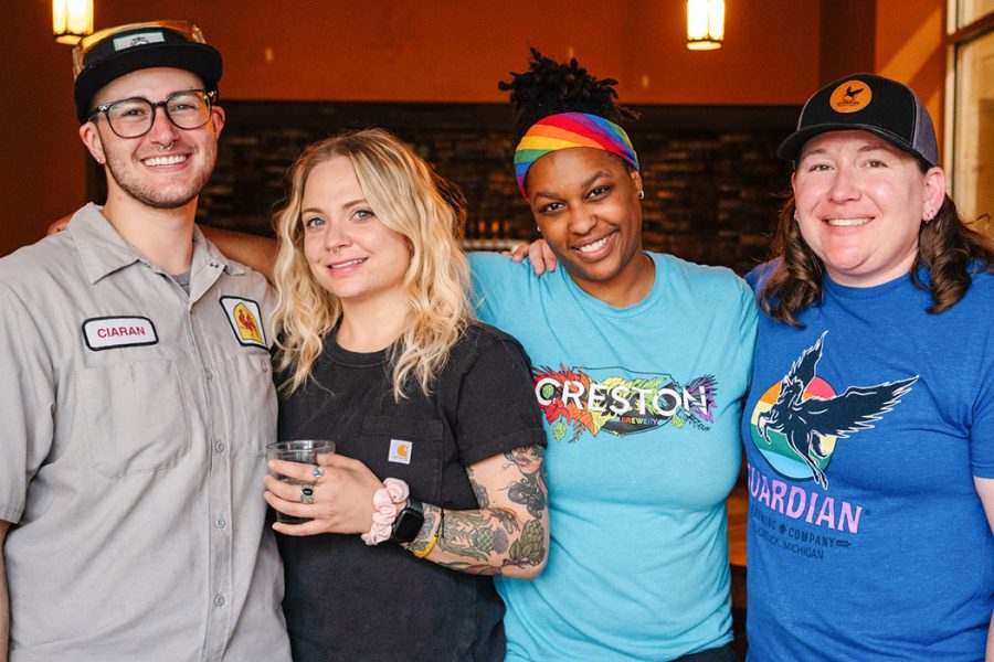 brewery employees in taproom of brewery vivant