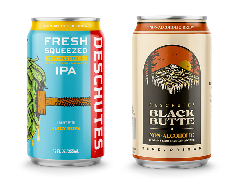 cans of deschutes non-alcoholic beer