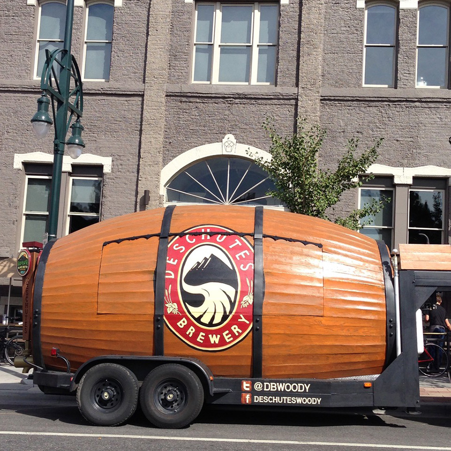 Deschutes 'Woody' beer trailer 