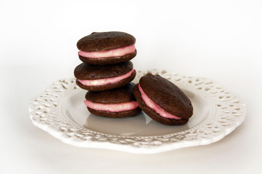 Imperial Stout Chocolate & Raspberry Beer Cream Whoopie Pies