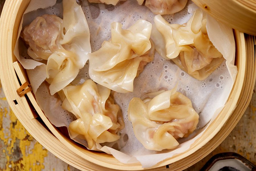 Lager Steamed Thai Turkey and Shiitake Dumplings with Pale Ale Sweet and Sour Dipping Sauce